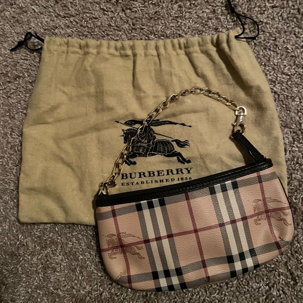 Small Nova Check Burberry Wristlet